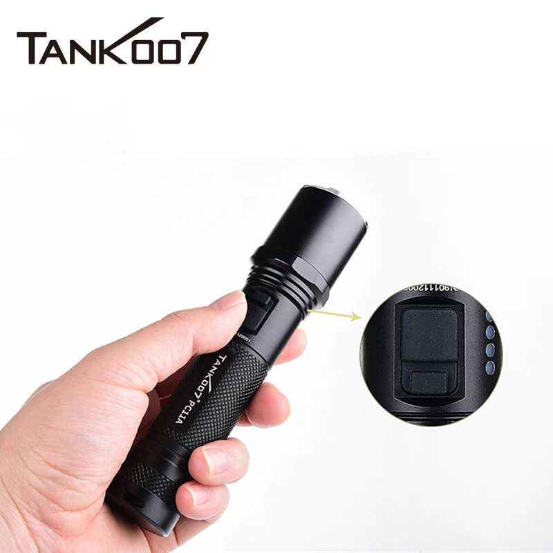 TANK007 PC11A Rechargeable LED Flashlight 18650 Battery Durable Waterproof Outdoor Camping Searching Torch Powerful Light