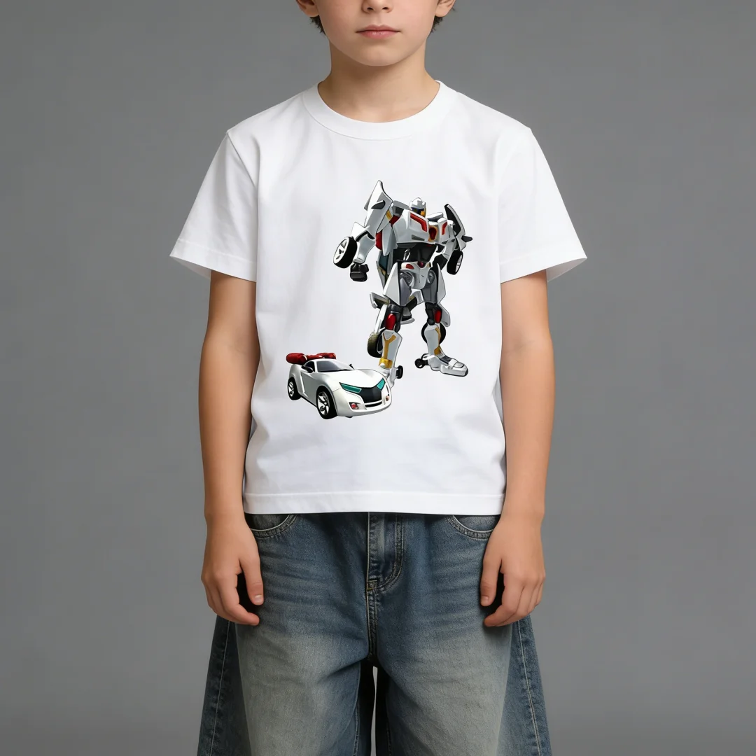 T-shirt en coton Tobot Evolution Transformer Robot Car pour enfants, hommes, femmes, adultes, garçons, filles, parents et enfants, collection été