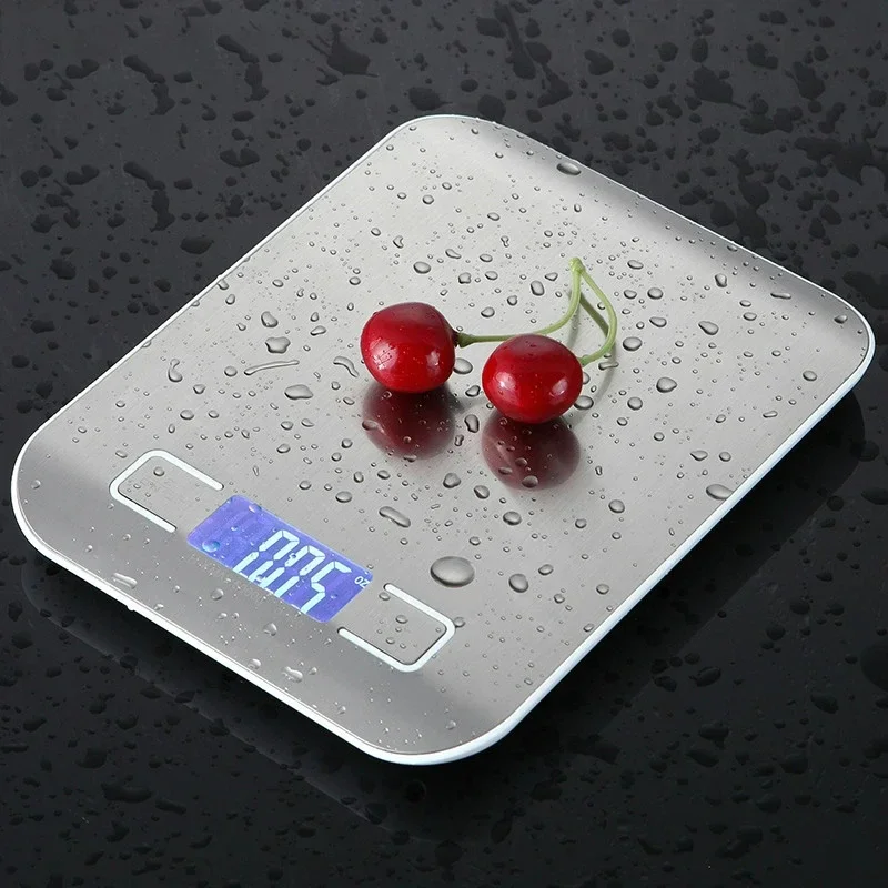

Stainless Steel Electronic Scales Home Jewelry Food Snacks Weighing Baking Tools 10KG/5Kg Rechargeable Kitchen Scale LCD Display