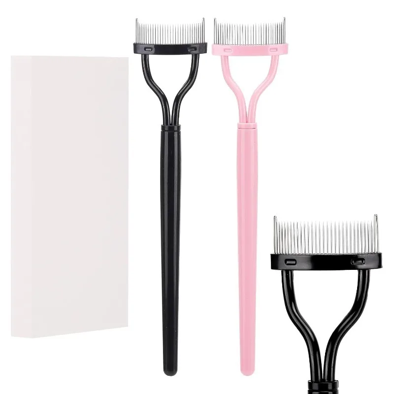 1pcs Curler Beauty Makeup Stainless Eyelash Eyelash Separator Metal Teeth Straight Eyelash Brush Comb Mascara Curl Makeup Tool