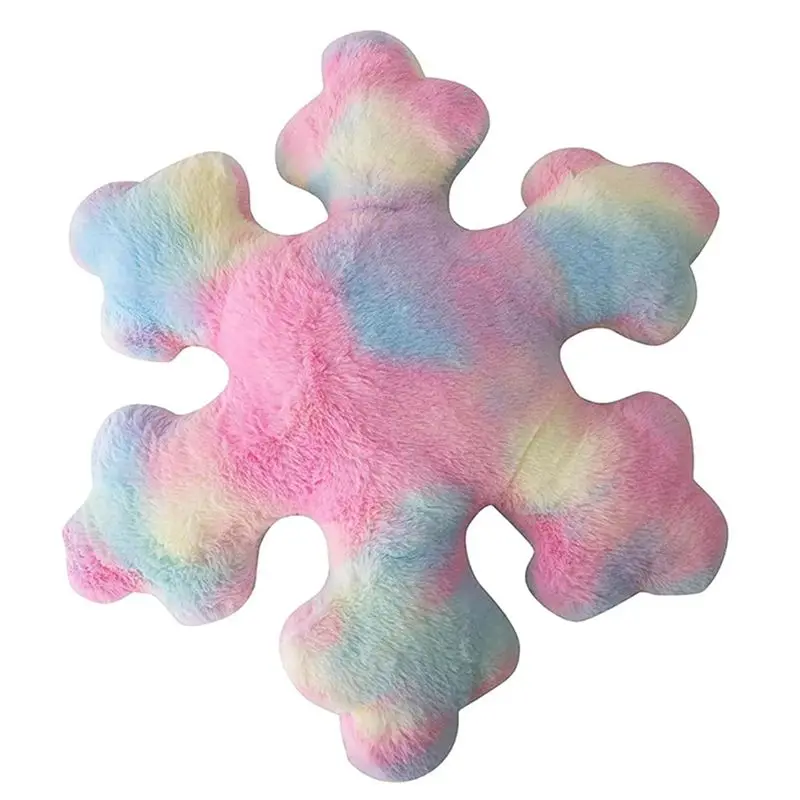 ABRW-Snowflake Pillow, Throw Pillow Winter Snowflake Pillow Decoration Plush Cute Pillow Sofa Bed Decoration