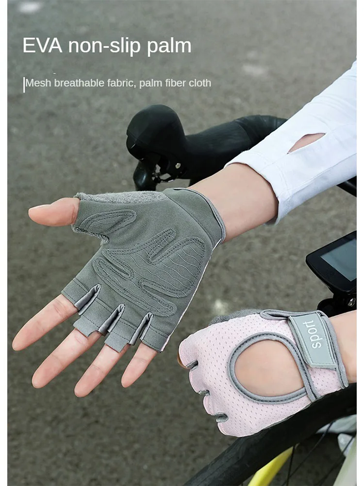 AliExpress OIMG Cycling Gloves Half Finger, Shock Absorbing Bike Gloves with EVA Padded Palm, Breathable Anti-Slip Gloves for Road Bike, MTB,Gy