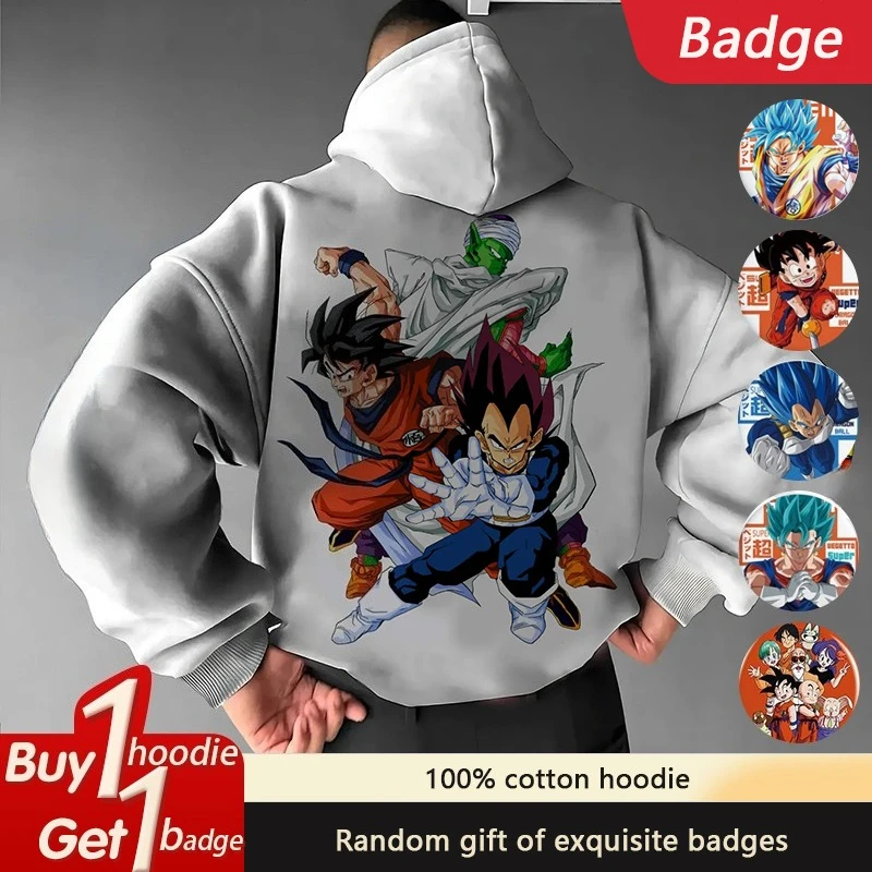 

Dragon Ball GOKU Vegeta Loose Hoodie Classic Anime Peripheral Autumn Men's and Women's Cotton Fashion Sports Sweater Top
