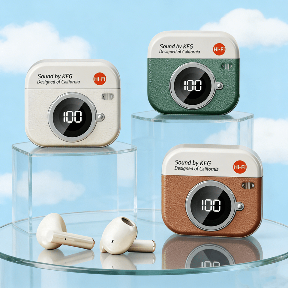  Q86 TWS Wireless Earphone Bluetooth Headphones Sport Stereo Fone Bluetooth Earbuds For All Smartphones Retro Camera Style 