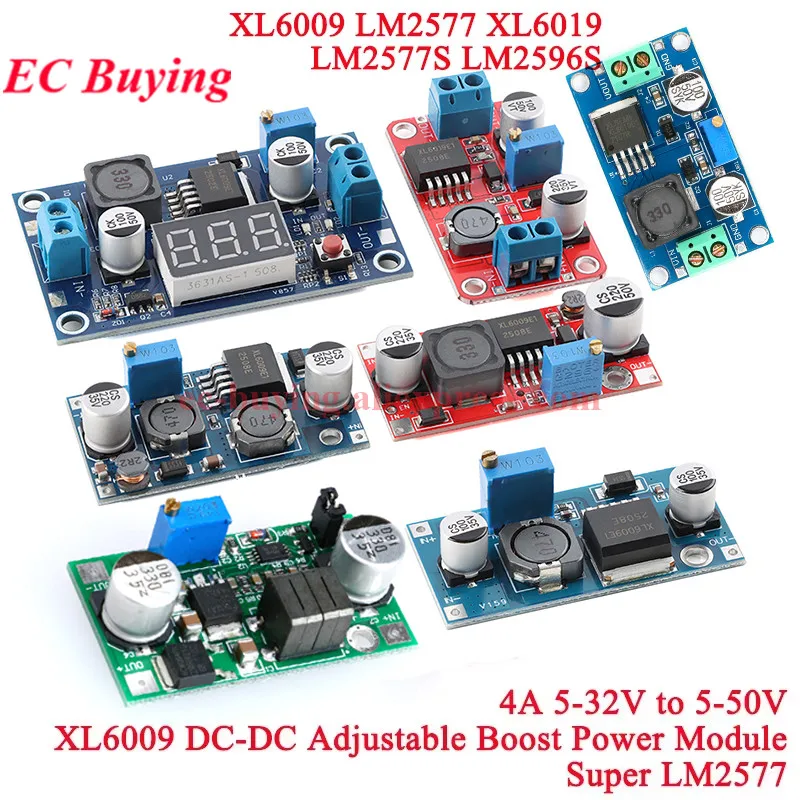 1Pc-3Pcs XL6009 LM2577 XL6019 DC-DC Adjustable Boost Buck Step Up Down Converter Power Supply Module 20W 15W 5-32V to 1.2-35V