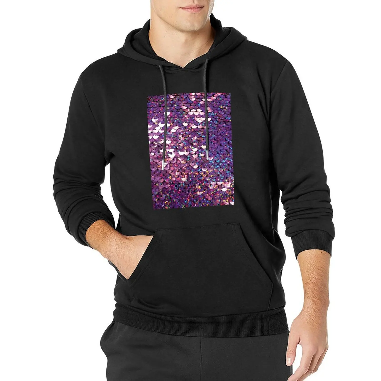 

Photographic Image of Purple Sequins Pullover Hoodie aesthetic clothing men's clothes men's clothing autumn clothes mens hoodie