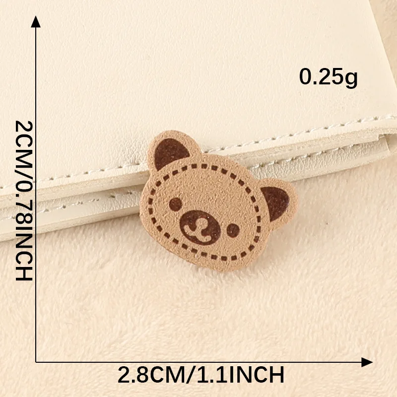 Etiquetas de cuero infantiles oso y conejo para coser parches - imagen 4