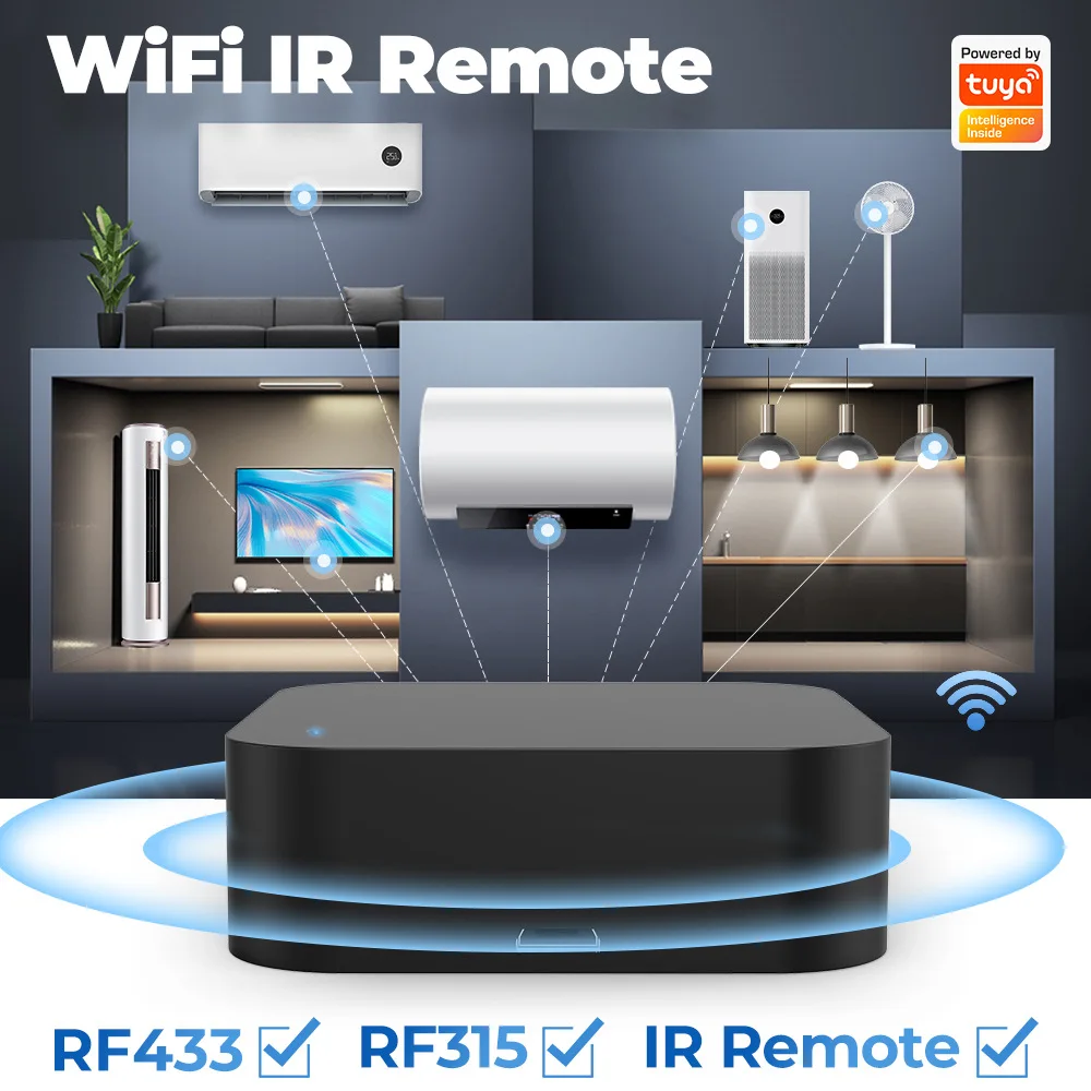 

WiFi RF IR Remote Control 433MHz/315MHz For Smart Home Via Tuya Smart Life for Air Conditioner ALL TV Support Alexa Google Home