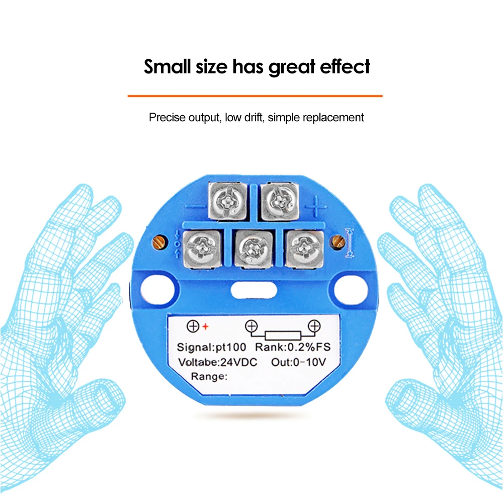 RTD pt100 temperature transmitter sensor module RTD 4-20mA 0-10V output