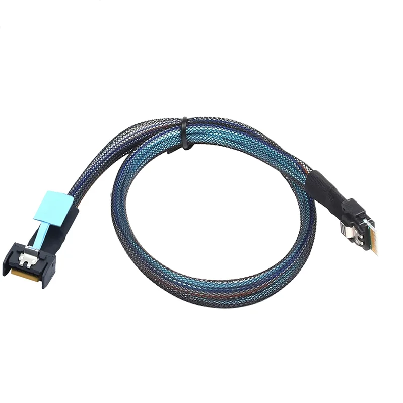 

Gen5 MCIO Slimline SFF-8654 4I к SFF-8654 4I кабель плетеный шнур провод для серверного кабеля для передачи данных соединительный кабель