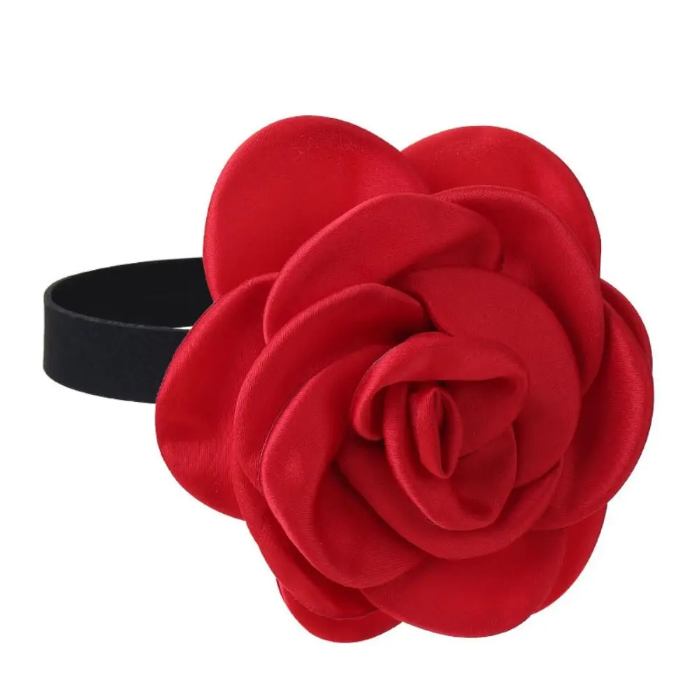 Long Rope Flower Choker Fashion with Large Flower Adjustable Wedding Necklace Neck Accessories Choker Necklace Women