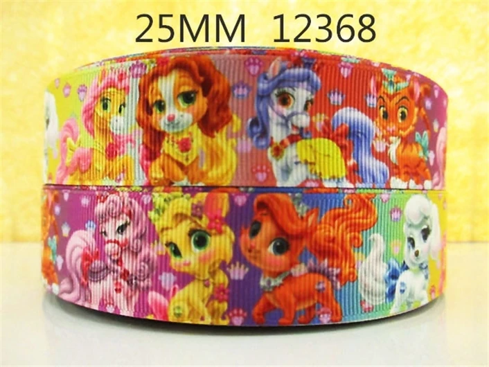 5 Yards Multi Size Disney Princess Cinderella Printed Grosgrain Ribbon For Hairbows DIY Craft Supplies Cartoon Ribbons