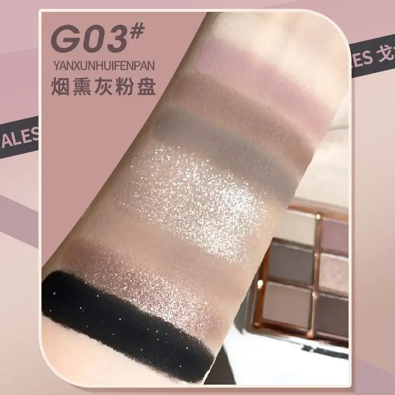 GOGO TALES Tavolozza di ombretti a 9 colori che dura facile da colorare Matte Pearl Quotidiano Smoky Cosplay Glitter Ombretto Tavolozza di trucco