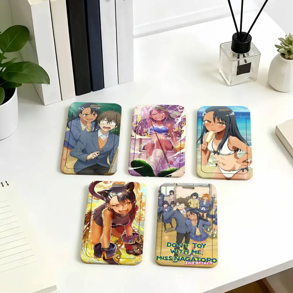 Comic Ijiranaide Nagatoro-san Badge Card Holder Student ID Case Daily Use Subway Commute Work Cover Office School Bus Protector