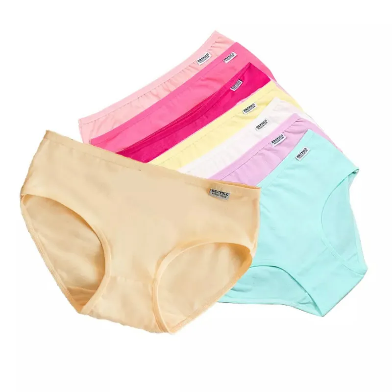 4 Pcs/Lot Floral Children Girl Solid Short Panties Kids Underwear Briefs Soft Cotton Underpants