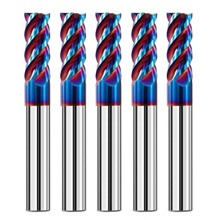 

PCS " Solid Carbide Square Nose End Mills Set 6HRC Tungsten Steel Millg Cutter 4 Flute CNC Millg Bits for Staless Steel Hardnes