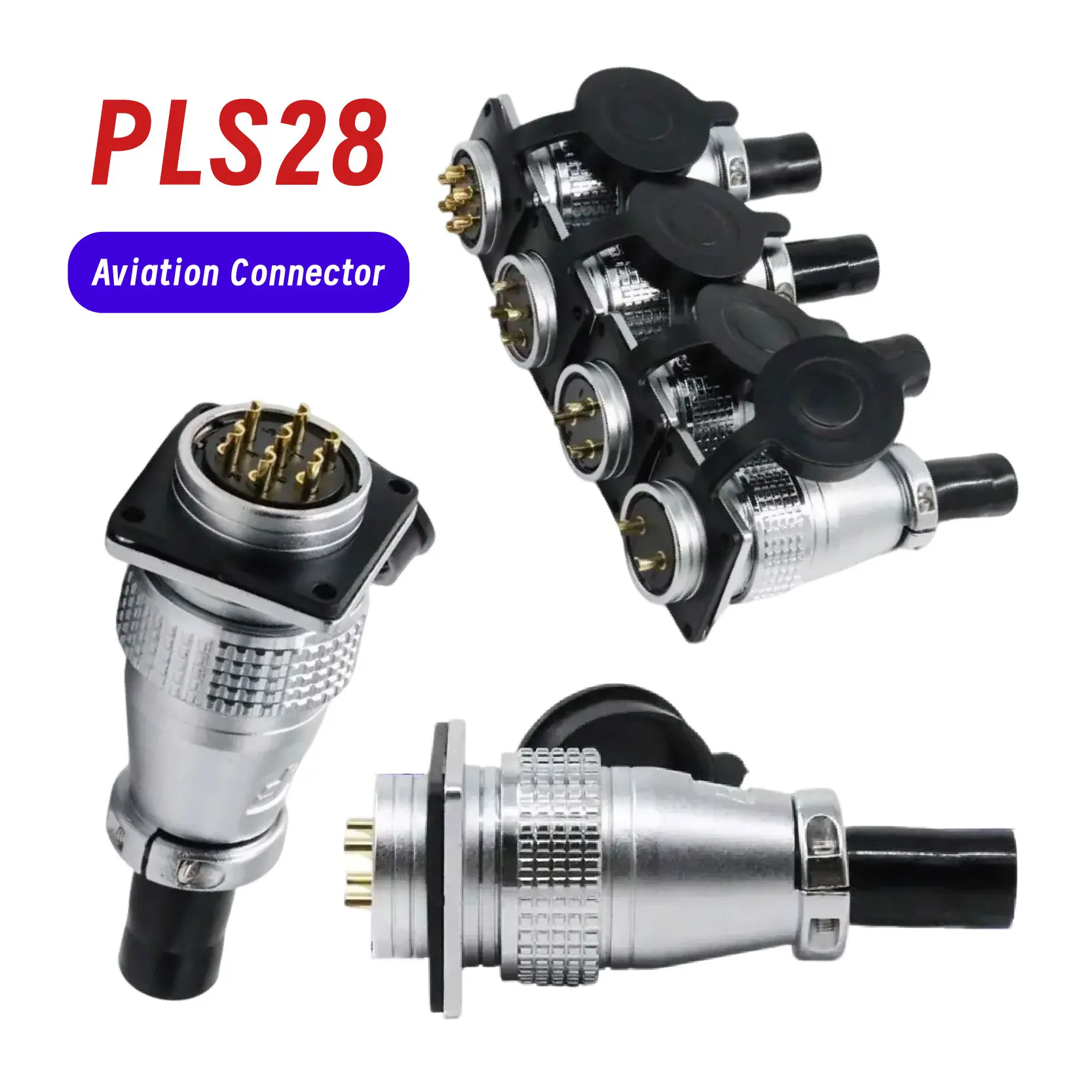 Aviation Connector Plug PLS28 P28-2/3/4/5/7/8/10/12/14/16/17/19/20/24/26 Pin 28mm Aviation Plug Socket