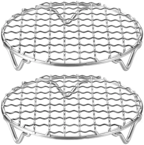 

HARFINGTON 2pcs 5" Stainless Steel BBQ Grill Racks - Perfect for Baking, Steaming, Grilling