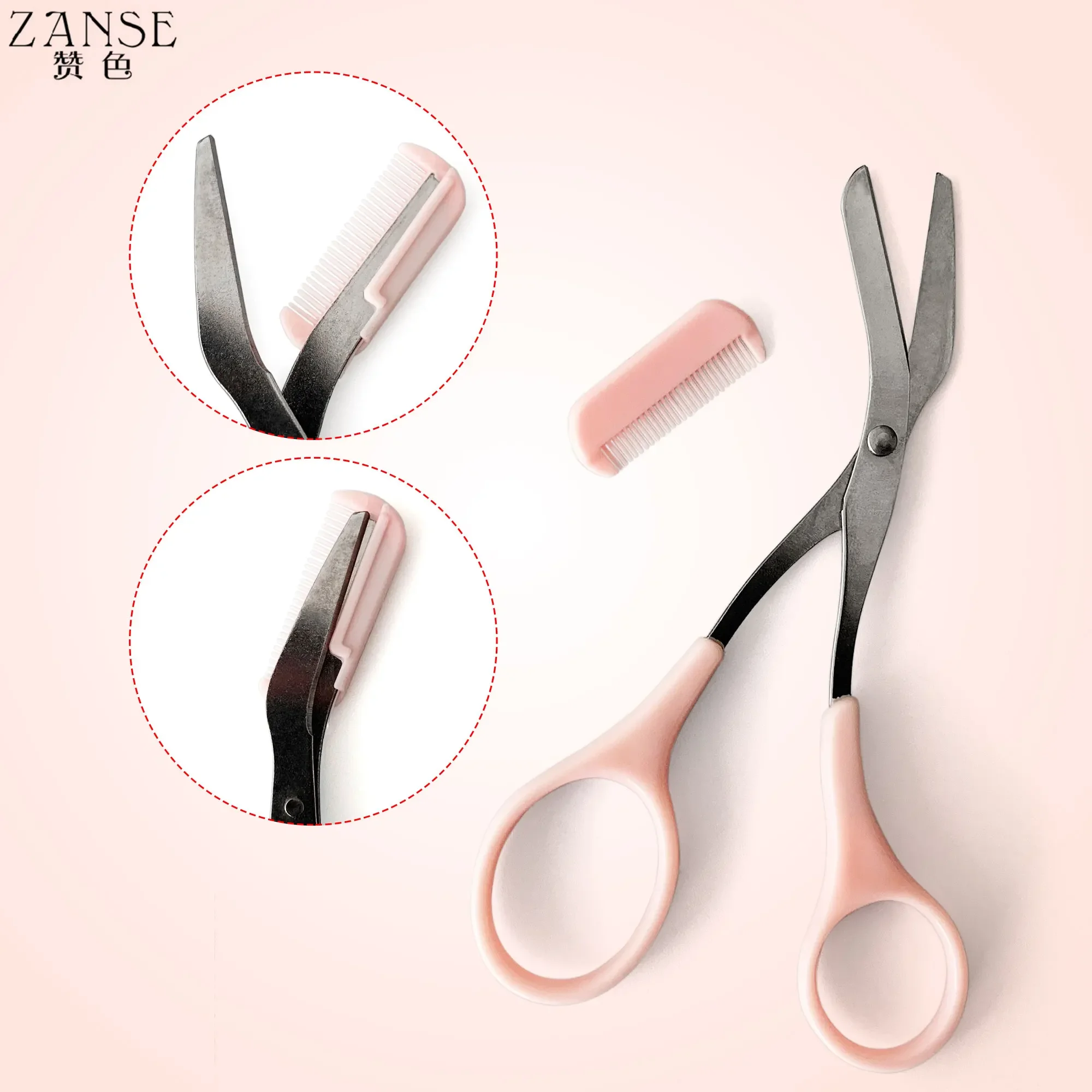 Eyebrow Trimmer Scissor Beauty Products for Women Eyebrow Scissors with Comb Stainless Steel Makeup Tools Beauty Scissors