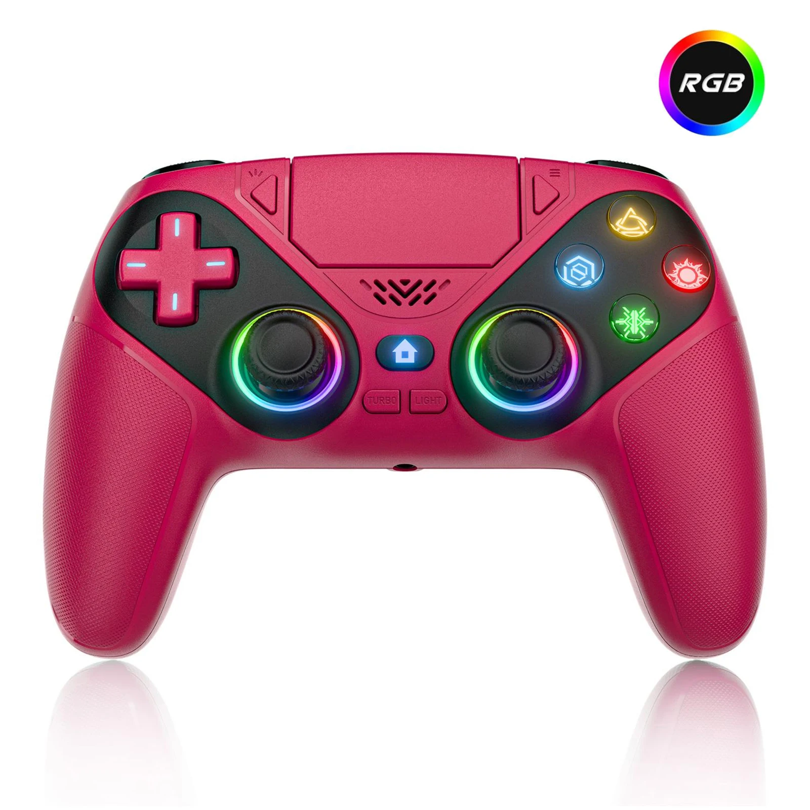 Controller voor PlayStation 5/PS5 Pro/Slim/PC, 6-assige Gryo No Drift RGB draadloze gamepads Marco/Turbo game joystick afstandsbediening