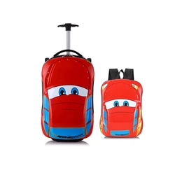 18'' inch Cute Suitcase Scooter Rolling Luggage Boy and Girls Schoolbag Car Backpack with wheels Lazy Trolley Case