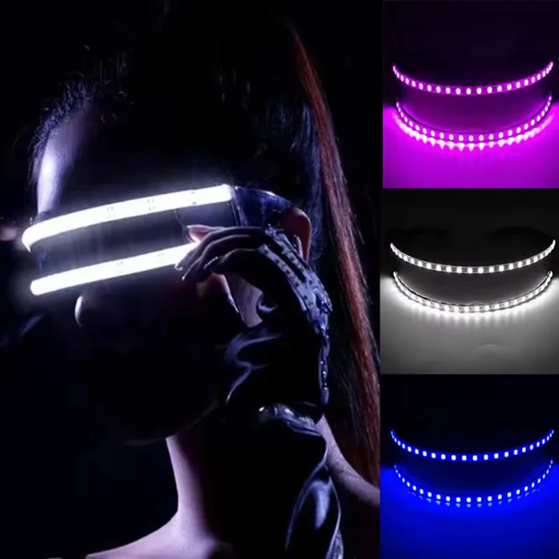 High Quality Luminous Glasses Cyberpunk Glowing Glasses Cool Glasses Glow in the Dark for Bar Night Club Dance Show Props