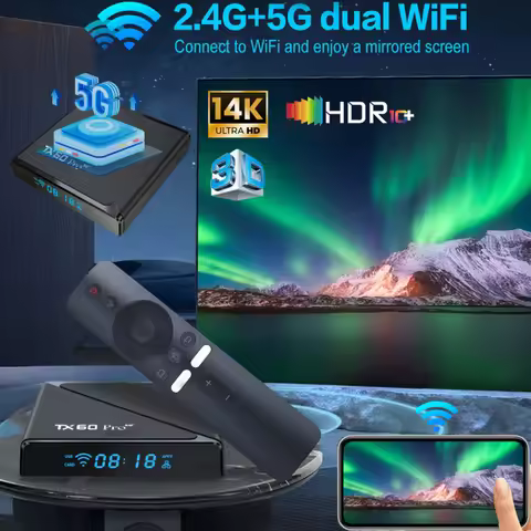 2025 Smart TV Box TX60 PRO Android 16 TV Box 14K 2.4G 5G Dual WiFi 6 Set-top Box Video Media Player 16G 256G Home Set Top Box
