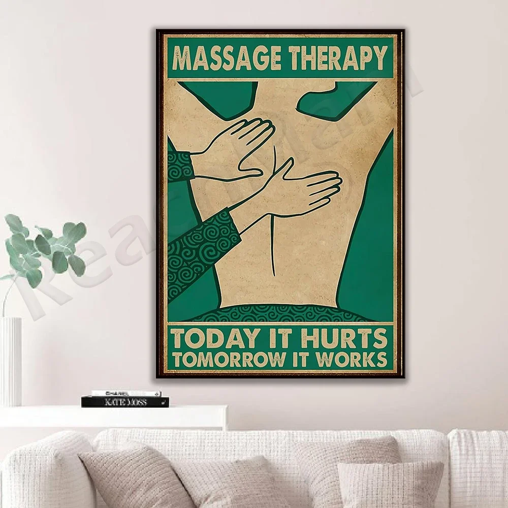 Massage, it hurts today will work tomorrow poster, poster massage, masseuse gift