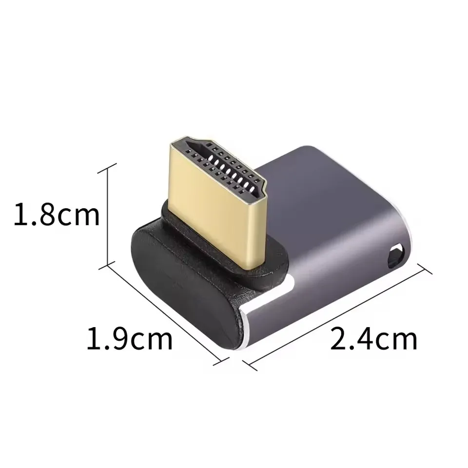 HDMI-compatible 2.1 Right-Angle Adapter 90 Degrees 48gpbs 8k60hz 4k120hz para projetor hdtv ps4 ps5 computador portátil