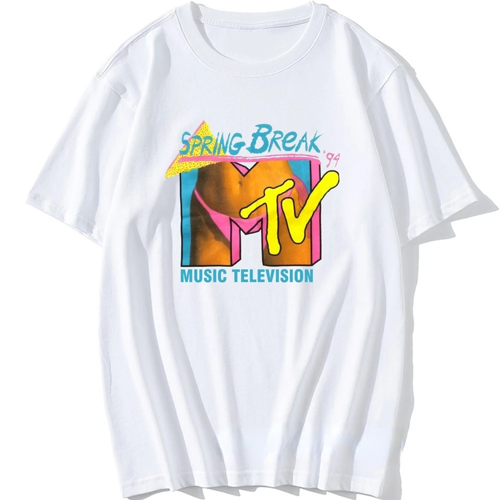 MTV Music Logo Retro T Shirt Spring Break 94 Mens Throwback Rock Hip Hop TV Show TShirt Women Men Summer Fashion Short-sleev Tee