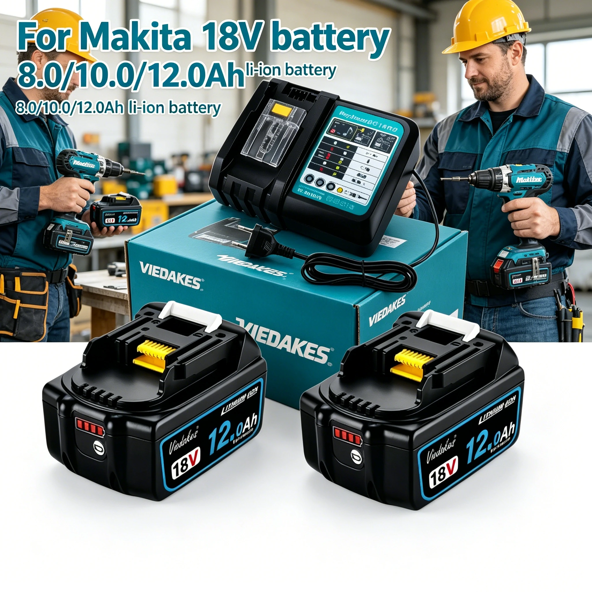 

Rapid Charging 18V 8/10/12Ah Tool Battery for Makita 18V lithiu-ion rechargeable battery BL1830 BL1840 BL1850 five-year warranty