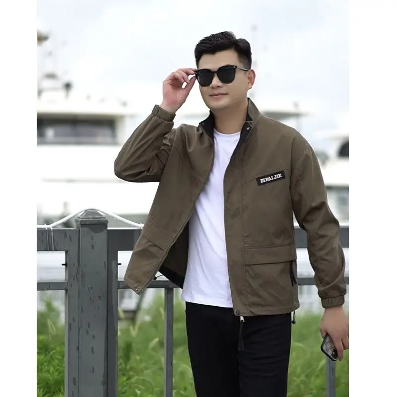 

Мужская куртка-бомбер, весенне-осенняя ветровка, военные уличные пальто, мотоциклетные куртки с длинным рукавом на молнии, корейские модные топы