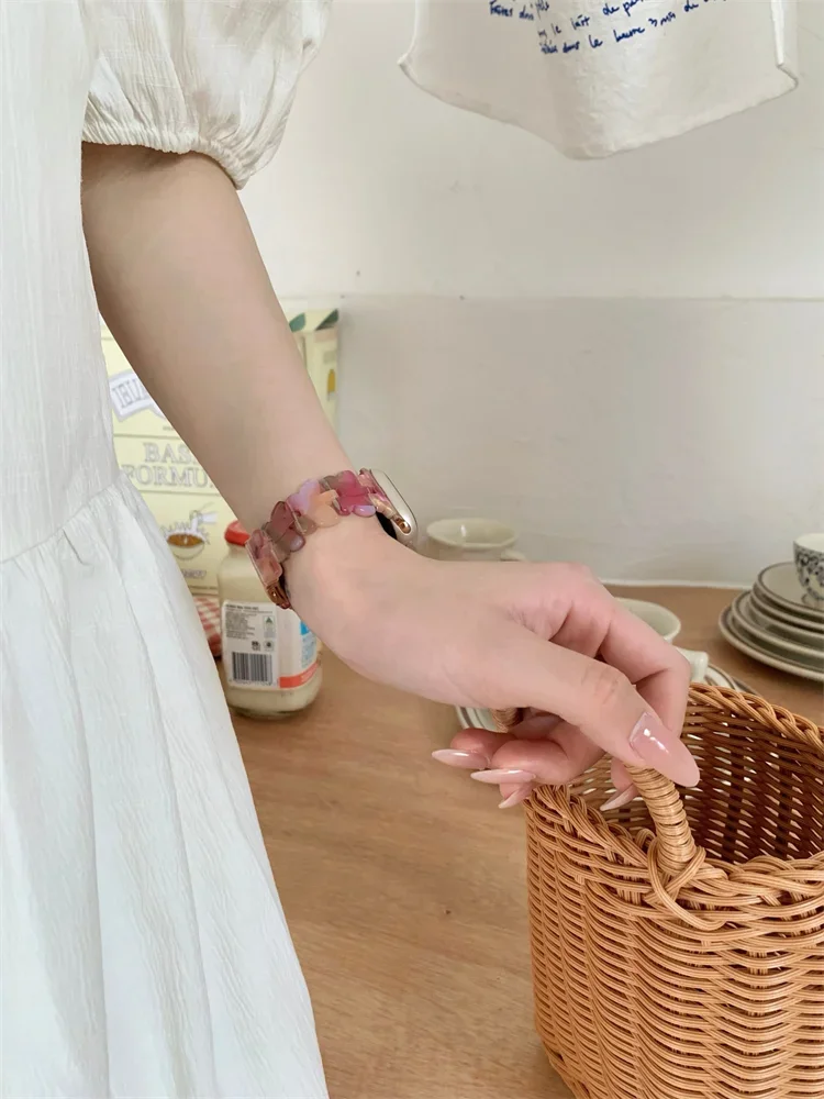 Resin Strap For Apple Watch Band 45mm 41mm 44mm 42mm 46mm 49mm Butterfly Shape Bracelet Belt iWatch Ultra 10 9 8 7 6 5 4 Correa