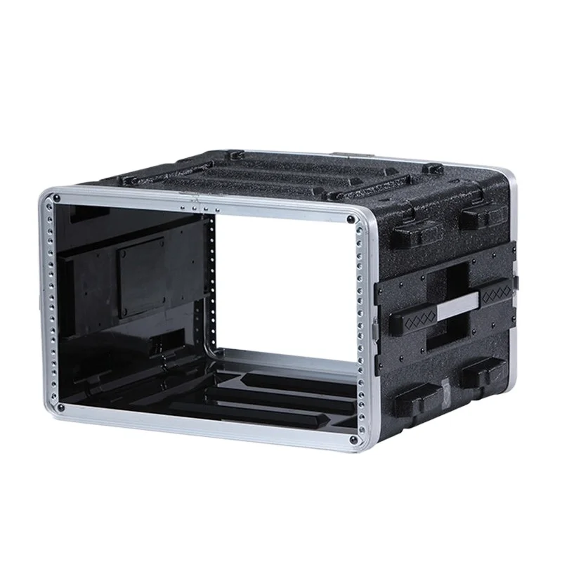 For Portable ABS Audio Rack Case 6U 8U Amplifier Equipment Flight Cabinet with Mic Pocket