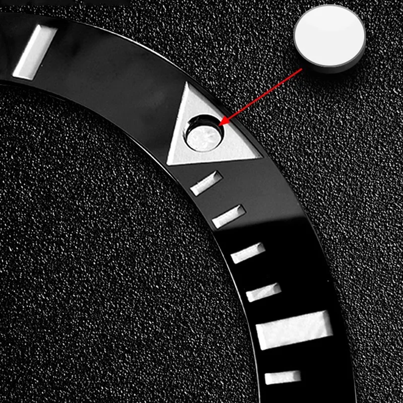 حبة مضيئة لساعة رولكس الغواصة سايكو باللون الأزرق والأخضر ملحقات ساعة نقطة مضيئة 12 ساعة لومي بيرل دوت حبة إطار سيراميك