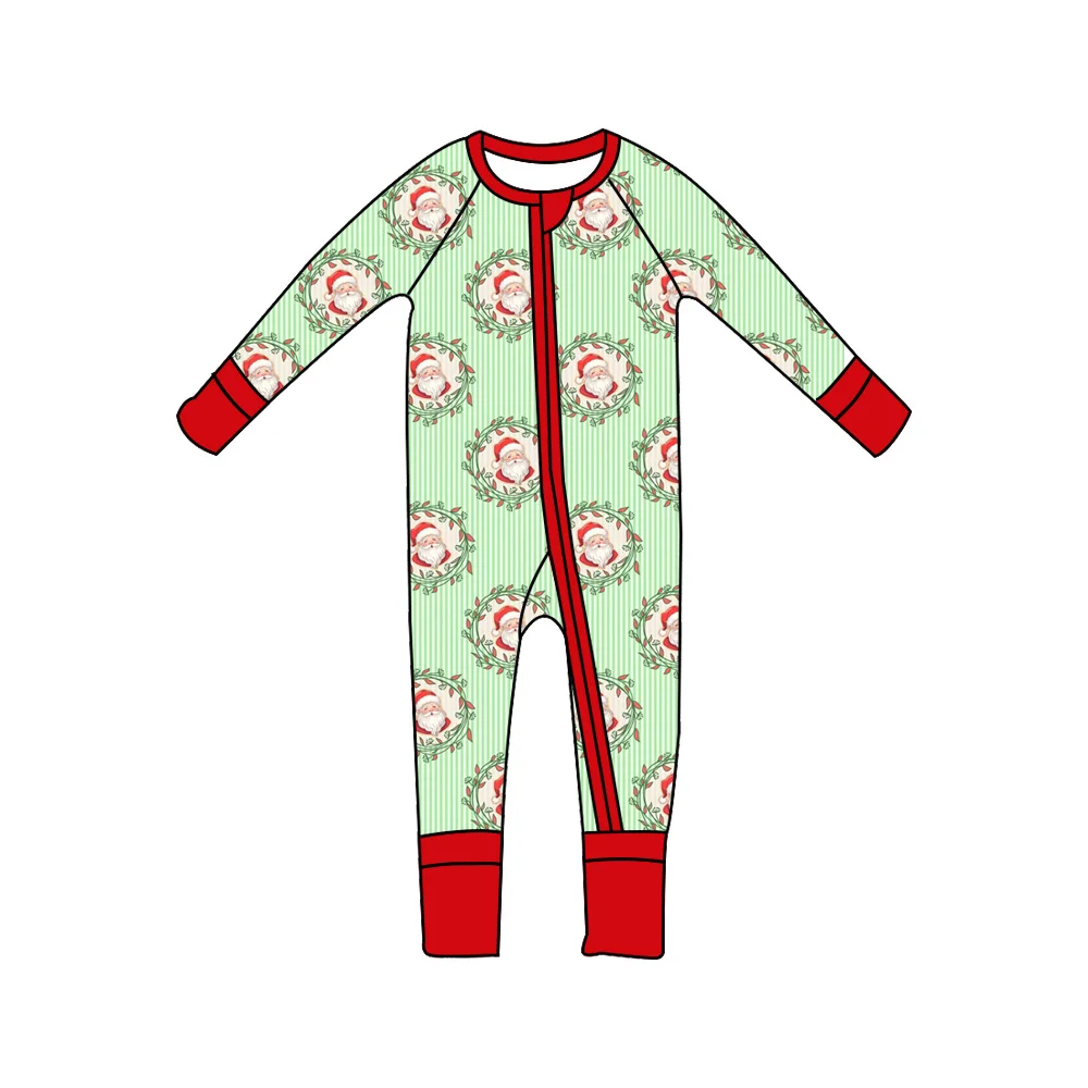 

Christmas Toddler Clothing Santa Claus Print Sleepsuit Long Sleeve Nutcracker Trojans Baby Romper Zippered Baby Outfit