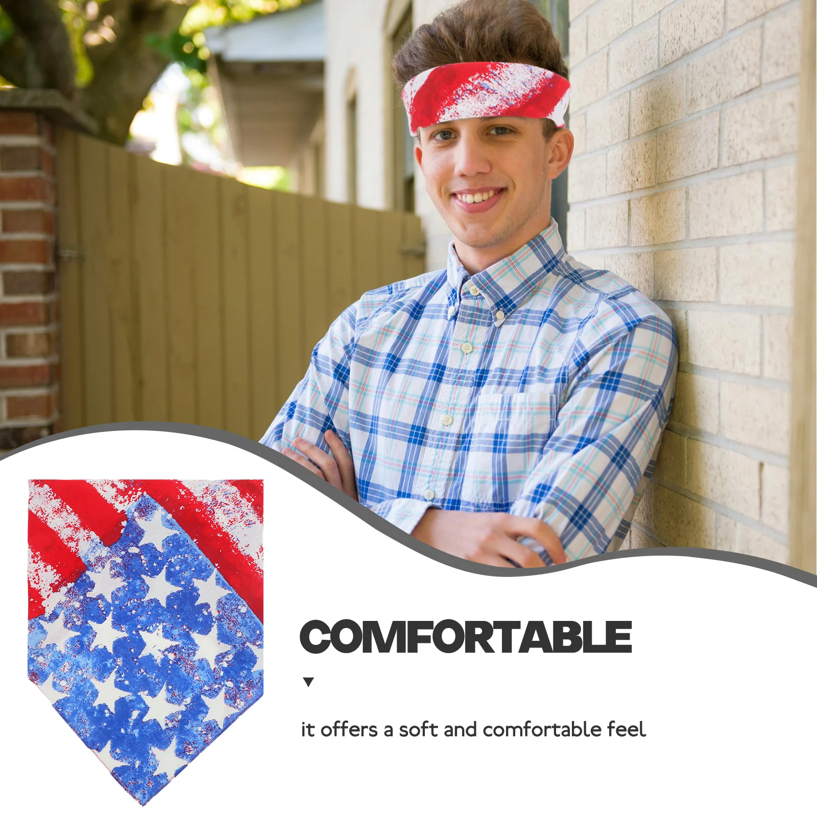 

4pcs American Flag Headscarf Independence Day Patriotic Kerchief Neck Scarf for Women Travel Wedding Party 4th of July