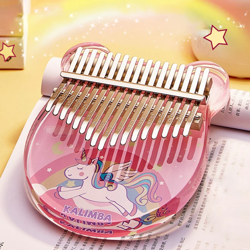 

Cute Acrylic Kalimba 17 21 Key Portable Mini Thumb Piano Children Beginners Musical Keyboard Musical Instrument Birthday Present