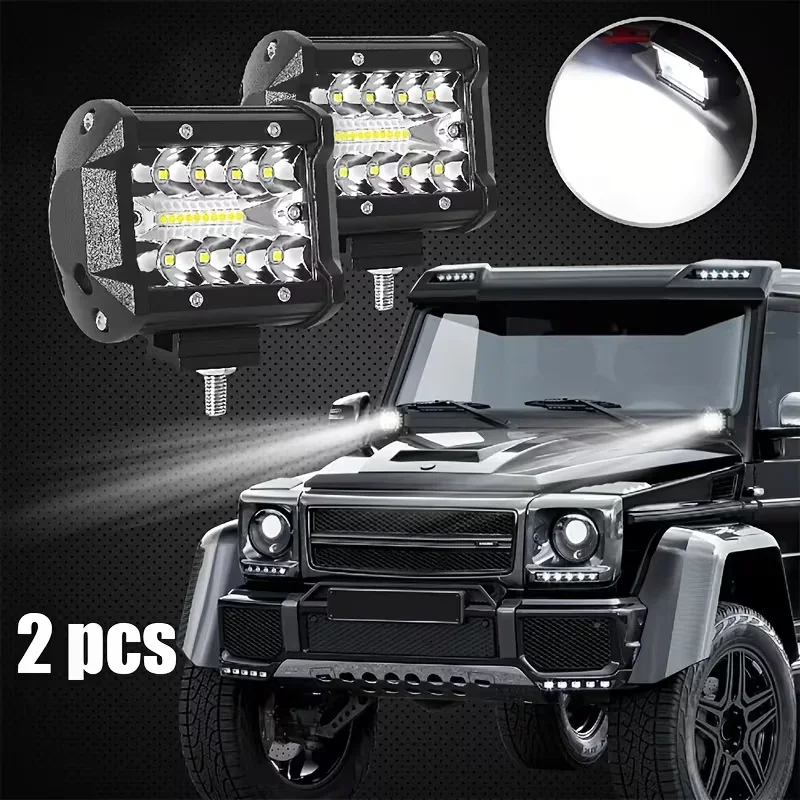 2PCS 12v Offroad Spot Flood Combo Work Light LED Light Bar Superbright 6000K for Car SUV 4x4 Boat ATV Barra LED Headlights