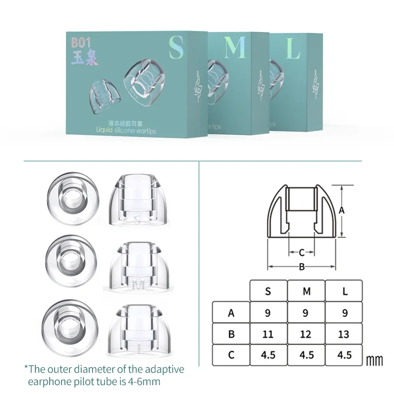 BGVP B01 أطراف أذن من السيليكون لملحقات سماعات الأذن داخل الأذن، مادة صديقة للبشرة، أطراف أذن بديلة