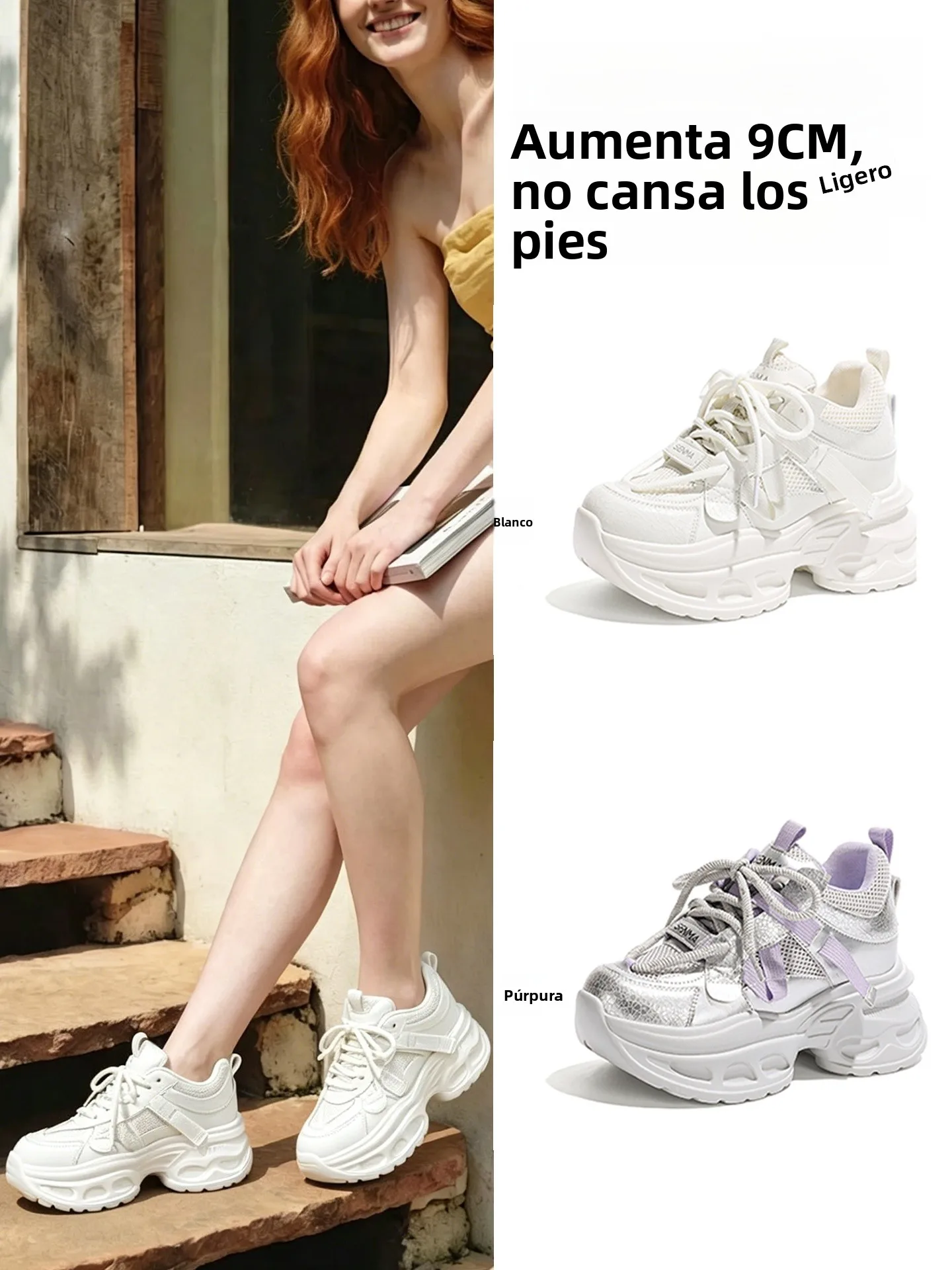 Zapatos Senma para Mujer, Estilo 2026, Zapatillas Deportivas Tipo Dad, Transpirables, de Malla, de Caña Alta, Casuales, de Mo...