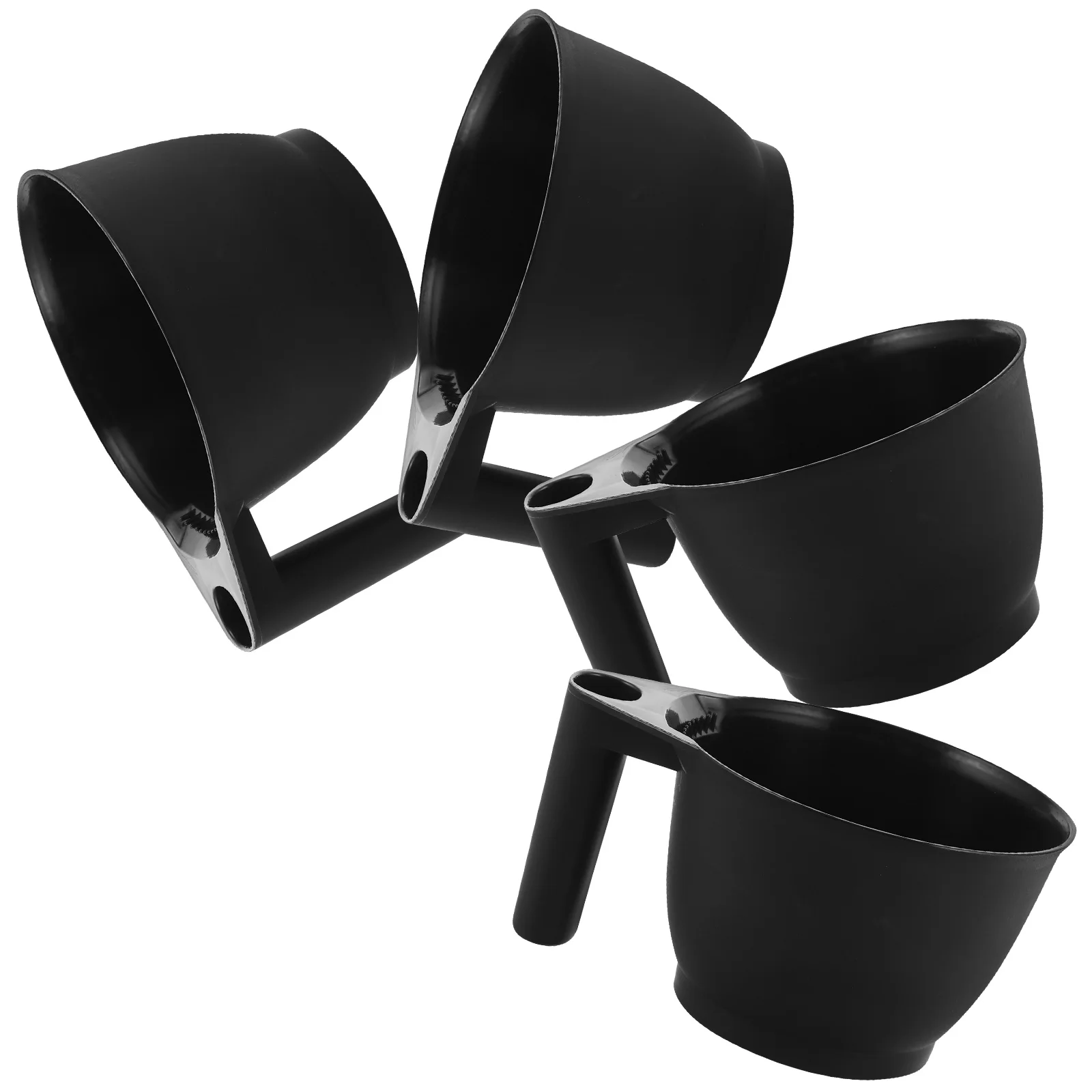 

4Pcs Professional Hair Dye Mixing Bowl Black Plastic Salon Color Bowls Ergonomic Handle Hair Dye Application Tools