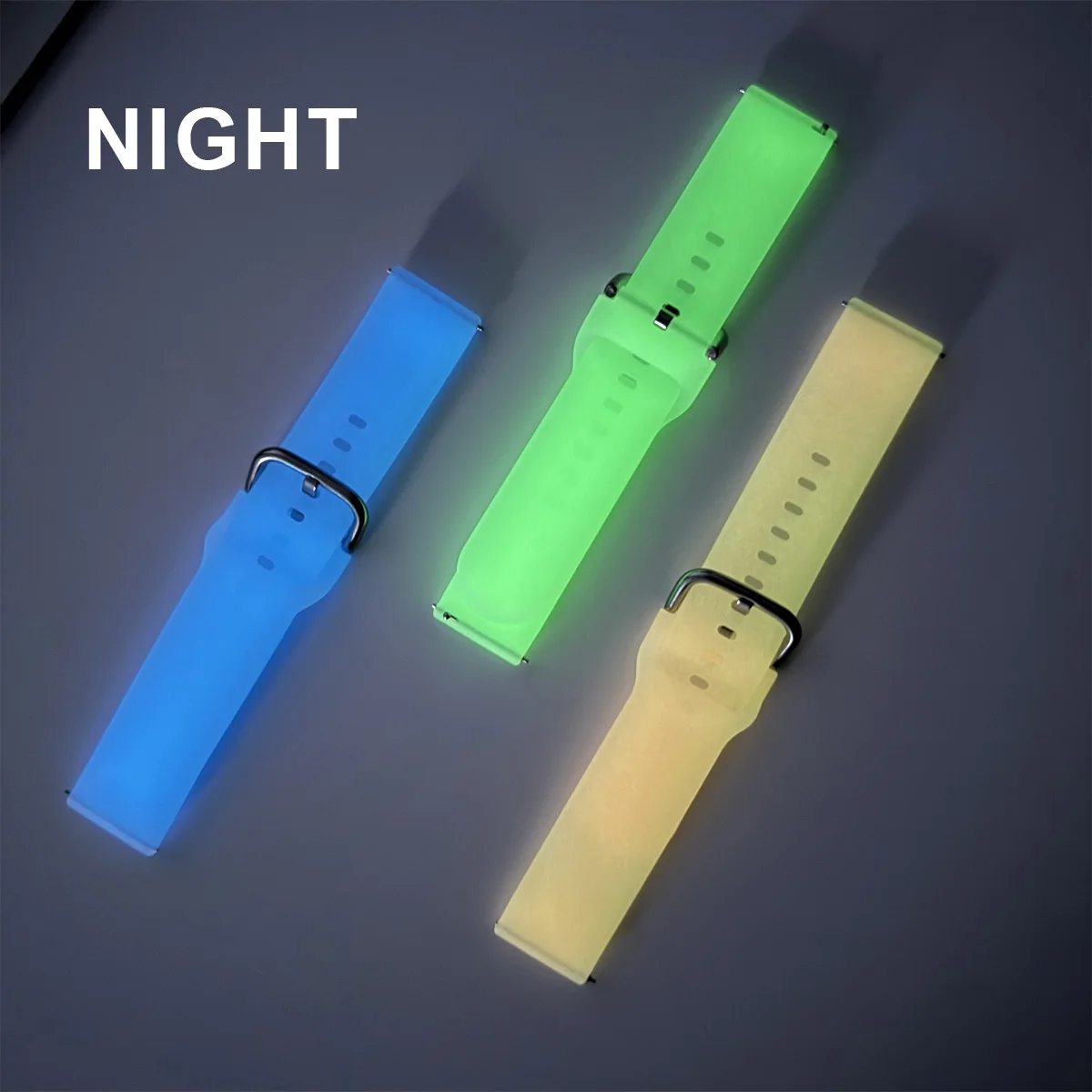 Suitable for Samsung watch6/5/4 Samsung active2 silicone strap Huawei watchgt4/3 luminous strap