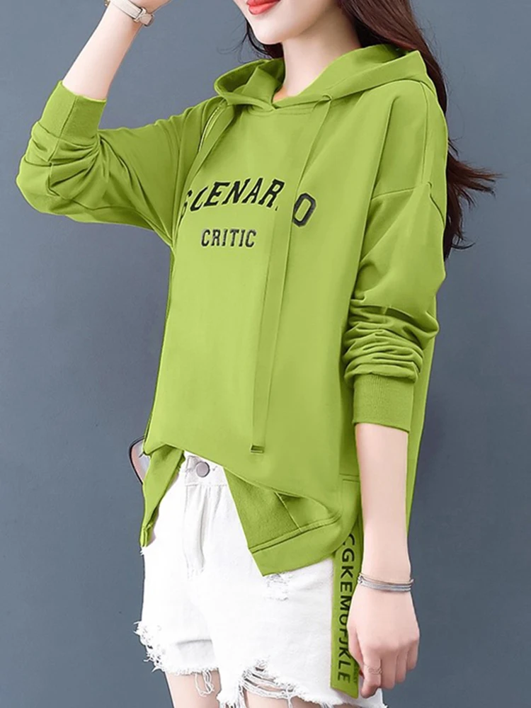 

Свободная женская толстовка на весну-осень, тонкая, повседневная, в корейском стиле, новинка 2025 года, тренд INS, большие размеры, худи, верхняя одежда, топ