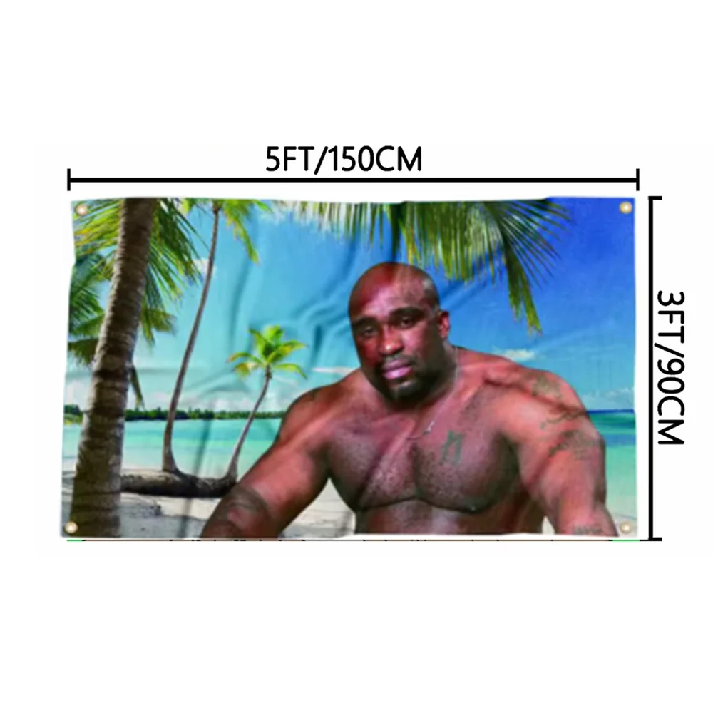 باري الخشب العلم مضحك المشارك ميمي لافتات 2x3ft 3x5FT رجل الكهف نسيج مع أربعة الحلقات لغرفة كلية النوم ديكور جدار هدية