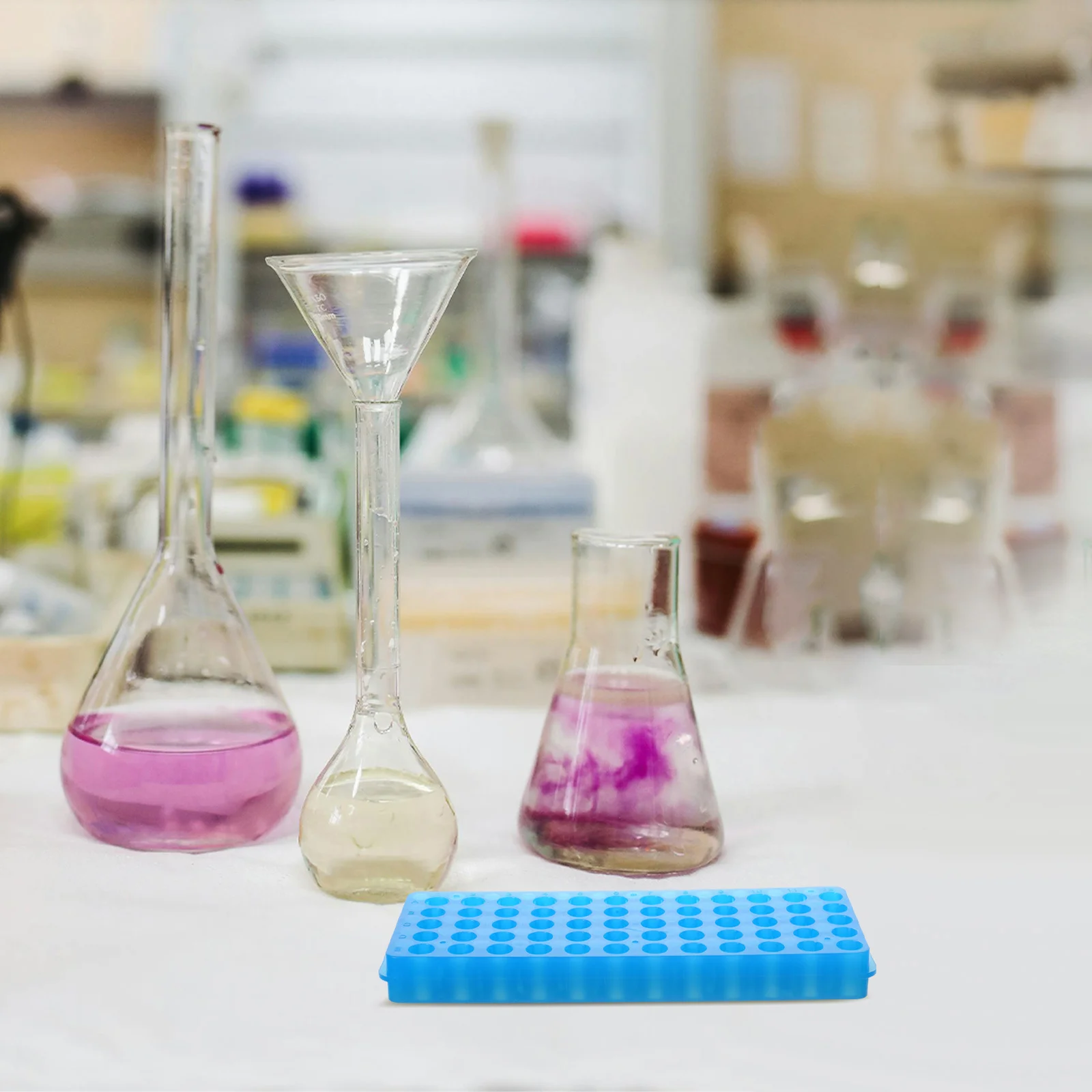 

60-Slot Test Tube Holder Double-Sided Storage Rack Plastic Organizer for Lab Sampling Tubes Vial Shot Glasses Holder