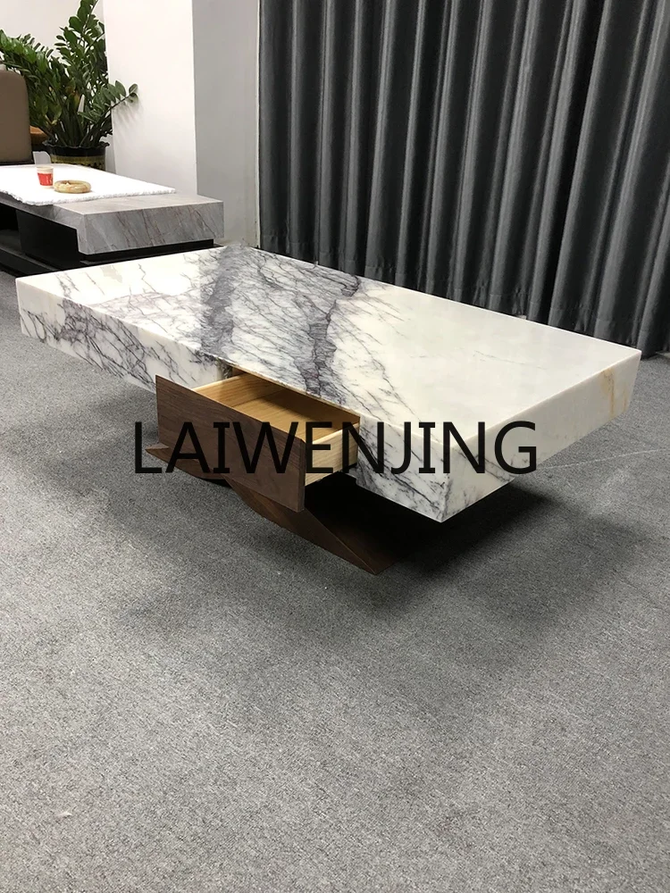 Natural marble coffee table TV cabinet can be combined with minimalist furniture design light luxury stone tea table