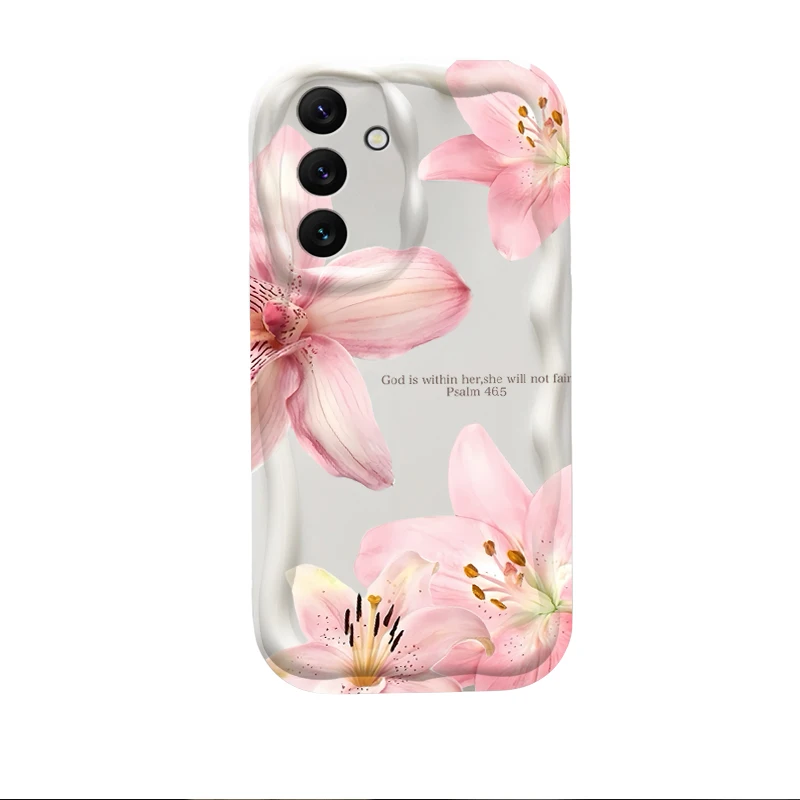 زنبق زهرة طباعة قضية الهاتف لسامسونج غالاكسي A16 A06 A55 A35 A25 A15 A05 A05S A54 A34 A24 A14 A73 A53 A33 A23 A13 A52 A32 A22