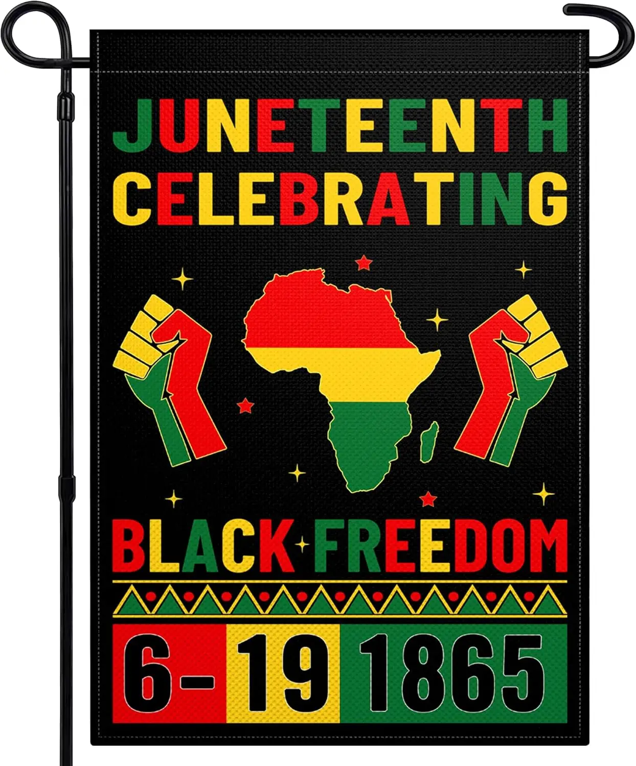 Juneteenth Celebrating Garden Flag 12x18 Inch Double Sided Black Freedom June 19th 1865 Garden Flag for Outside Indoor House EEZ