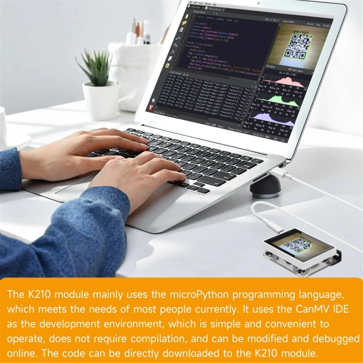 ZIZI K210 Visual Recognition Module with 2MP Camera OV2640 and 2.0-Inch LCD Capacitive Touch Screen for DIY Robot Car Kit